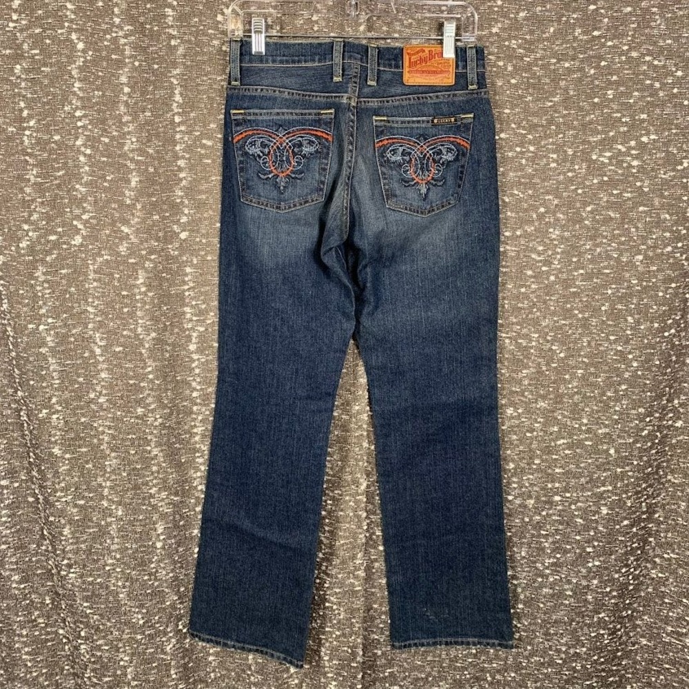 Lucky Brand Dungarees by Gene Montesano Bootcut Jeans Embroidered Sz 26